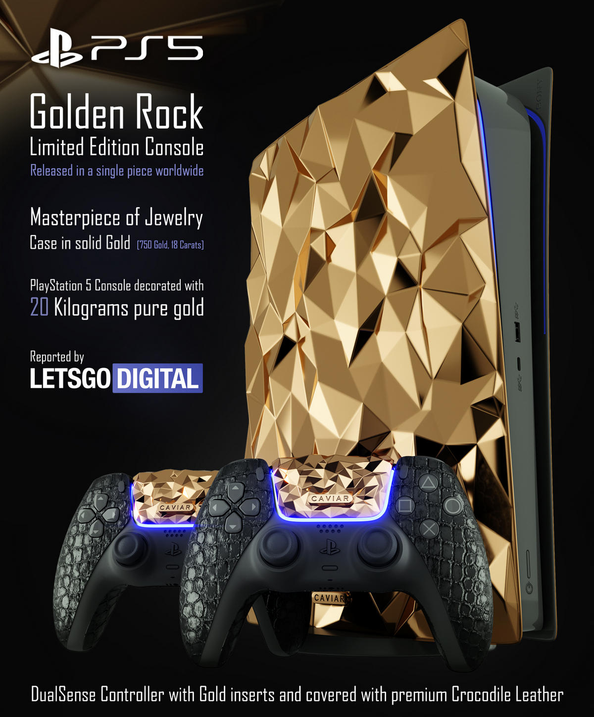 Luxurious gold-plated PS5 with 24 carat controllers is bought by r  for £8,000
