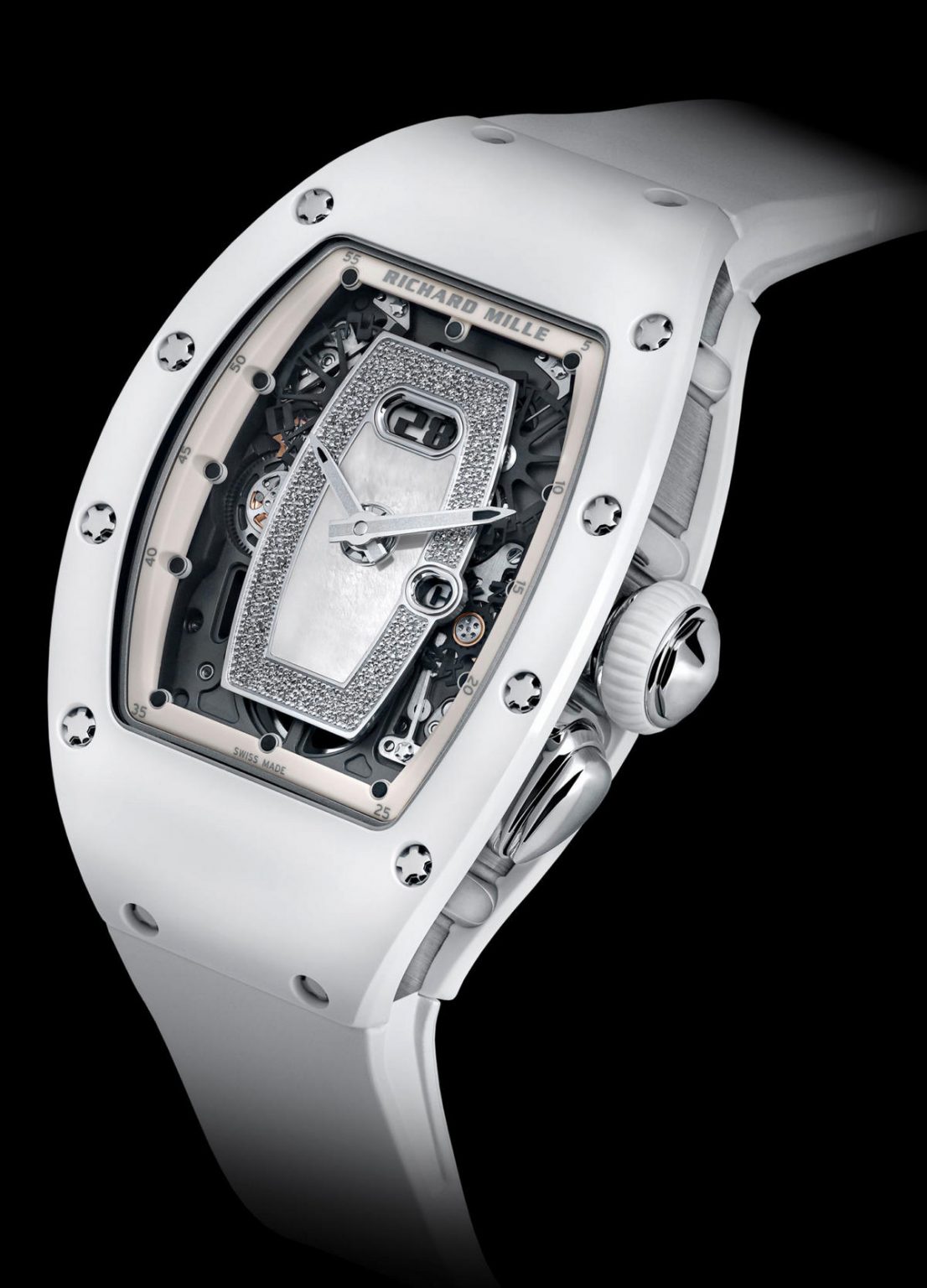 Richard Mille has introduced a 180,000 ladies watch in white ceramic