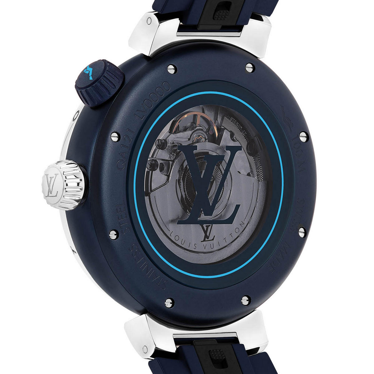 Louis Vuitton Tambour Street Diver, automatic, 44mm, Steel Blue