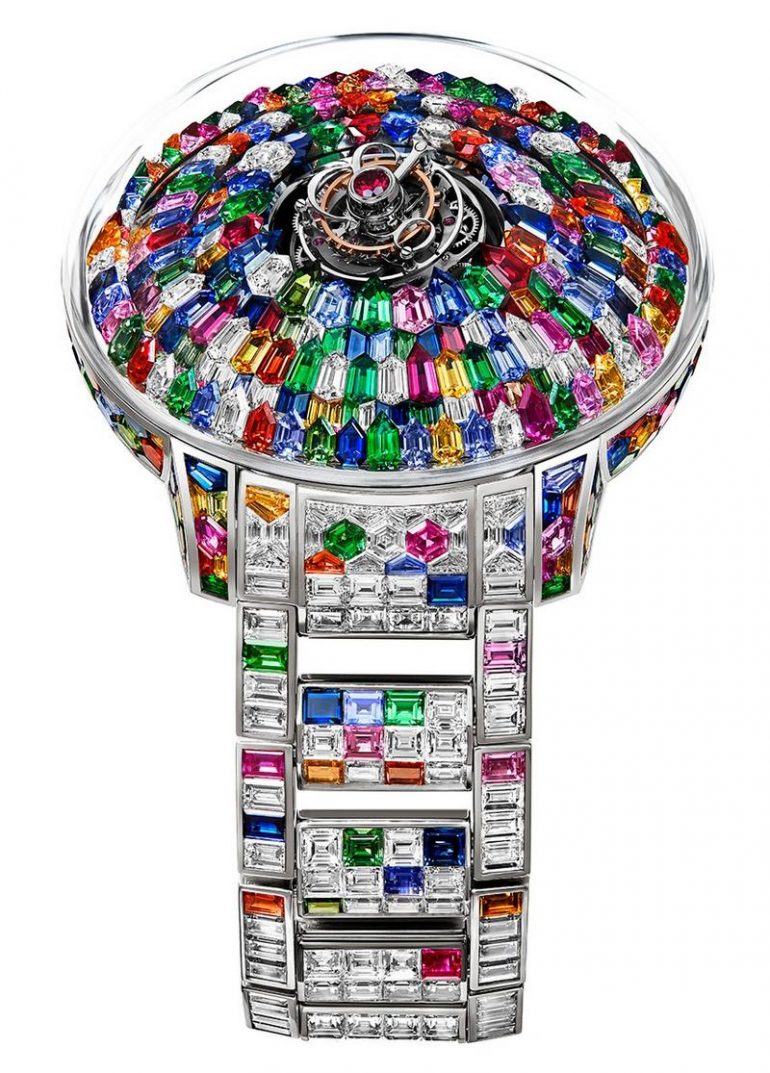 This $1.8 million Jacob & Co timepiece is studded with a staggering 1000  gemstones and they make it nearly impossible to tell the time :  Luxurylaunches