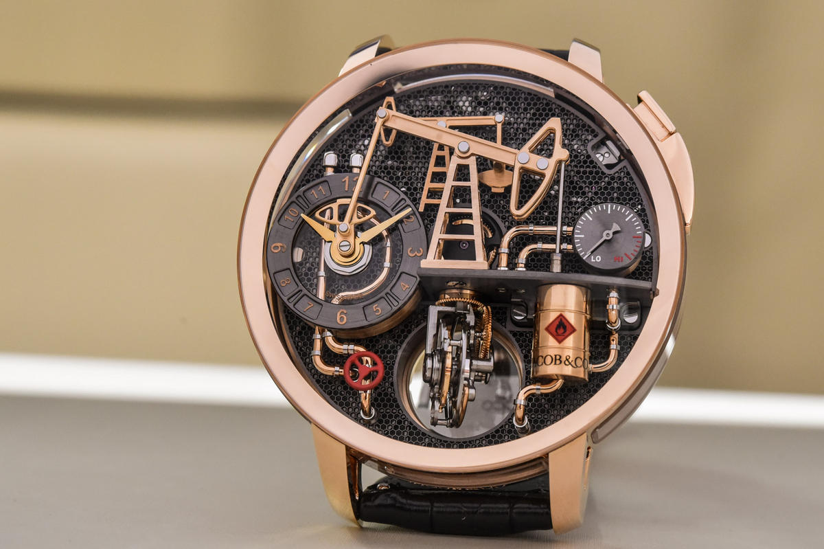 This $380,000 Jacob & Co watch has an on demand oil pumping animation on the dial