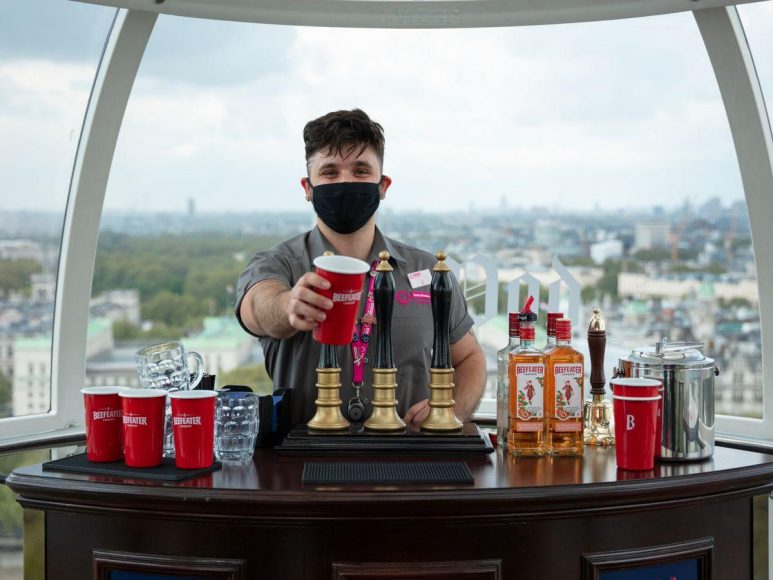 A bar with a best view in the city? The London Eye has opened a pub 443