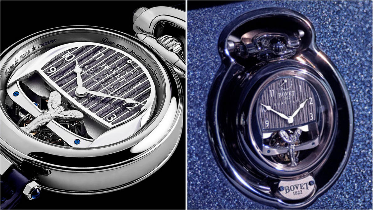 Bovet has created a bespoke pair of exquisite watches that transform into dashboard clocks for the $28 million Rolls-Royce Boat Tail