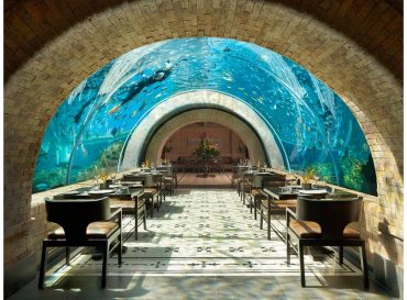 Housed inside an aquarium the Koral Restaurant in Bali is the most