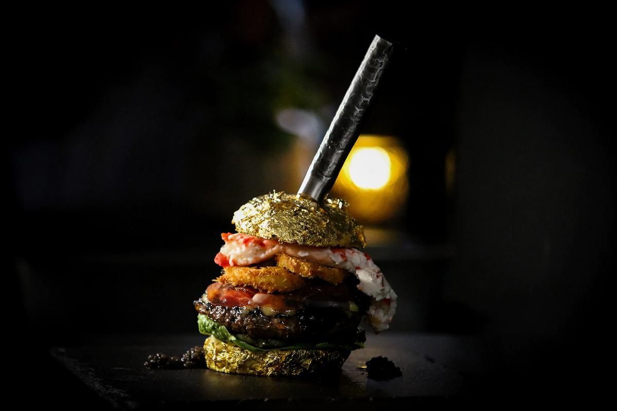 Not your every day Big Mac – The worlds most expensive burger costs $6,000 and is made from Beluga caviar, saffron-infused gold-leafed buns and is served with Dom Perignon battered onion rings