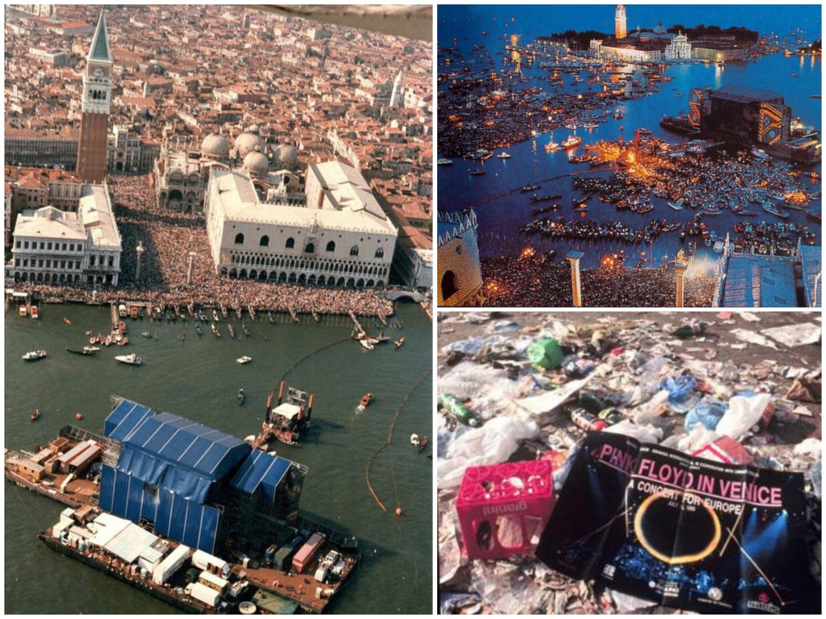 Way in 1989 when 200,000 fans descended on Venice to a 90 minute Pink Floyd They thrashed the whole city and led to the resignation of the entire city government. -