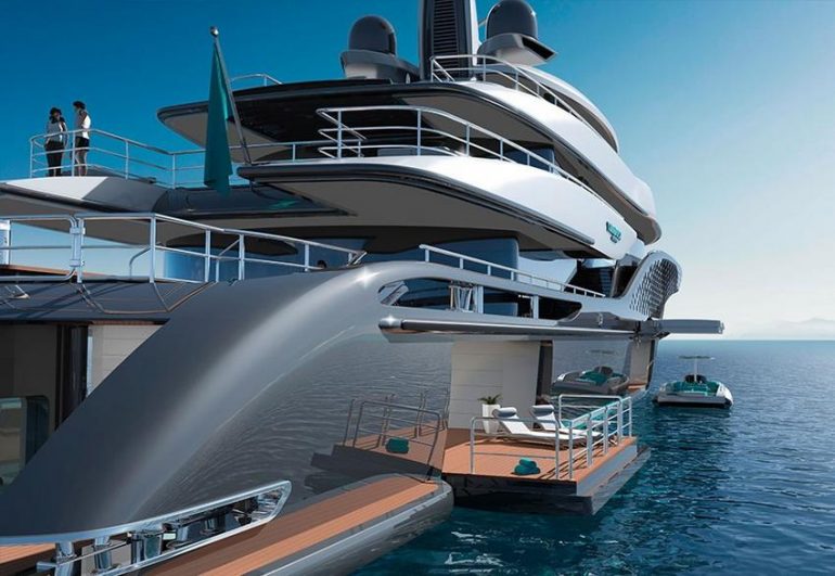 Because one swimming pool is just not enough a billionaire - outrageous 252 feet long luxury concept has a saltwater pool too. - Luxurylaunches