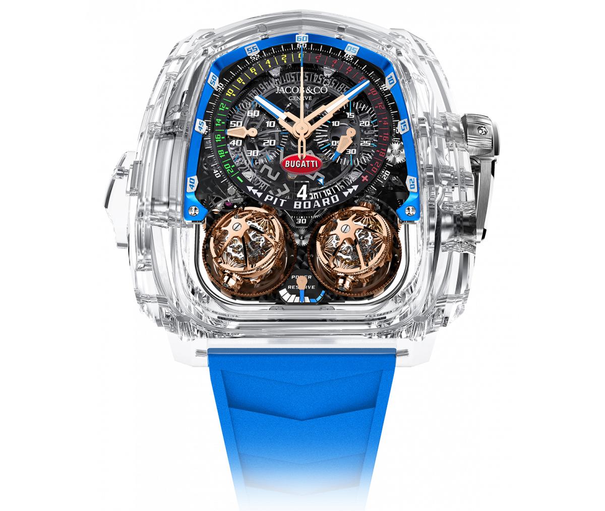 Jacob & Co.?s newest Bugatti-themed limited-edition is the first watch ever to feature a decimal repeater in a sapphire crystal case