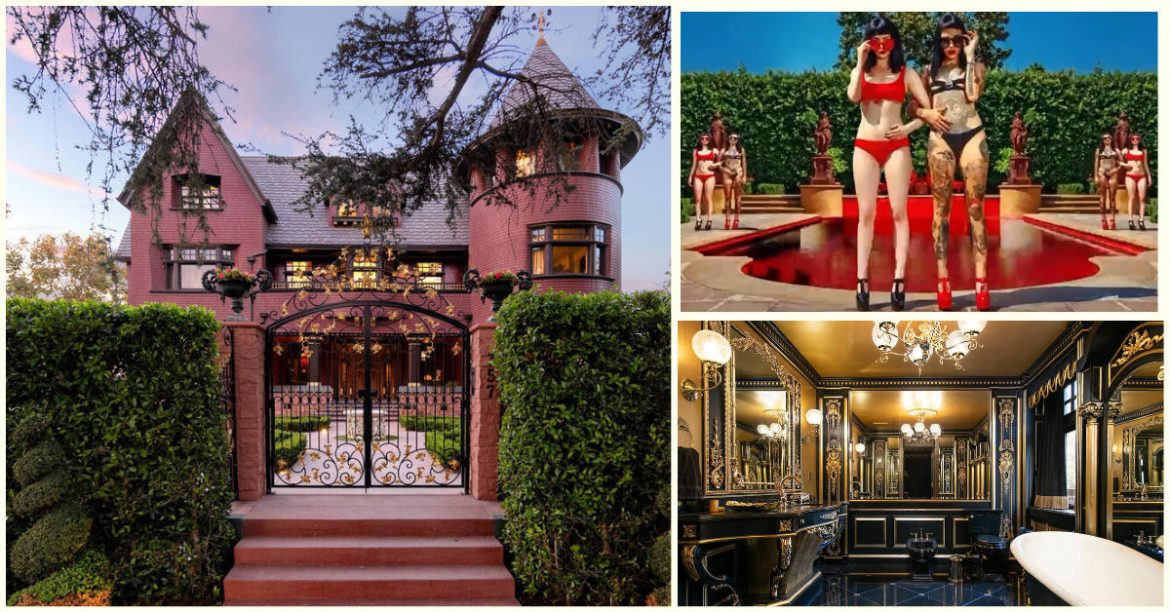 stamme Sui Turbine Complete with a red swimming pool and walls painted with bats - Model and  tattoo artist Kat Von D is selling her luxuriously gothic LA mansion for  $15 million. - Luxurylaunches