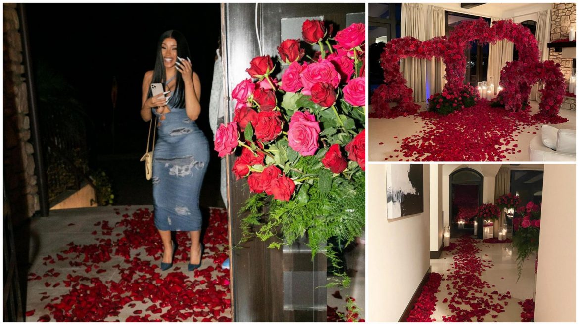 Cardi B enjoyed a Valentine's Day like no other - Husband Offset covered  her mansion in roses while also gifting her a $375,000 Audemars Piguet  watch and six Chanel bags. - Luxurylaunches