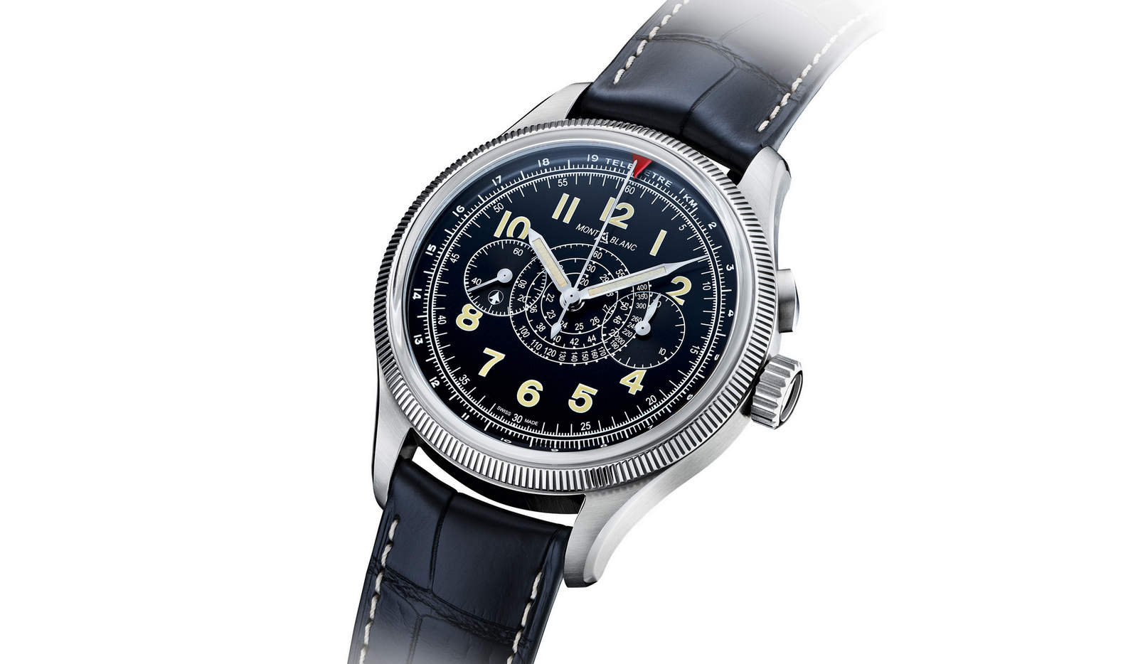 Destined for the skies, the Montblanc 1858 Minerva Monopusher Chronograph Red Arrow watch is every pilot?s fantasy