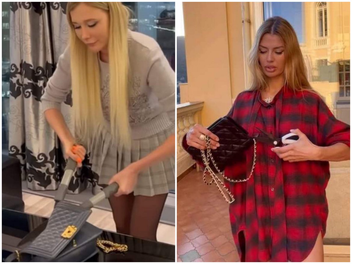 Furious Russian women cut up their Chanel handbags in protest of firm's  Russia boycott and sales ban
