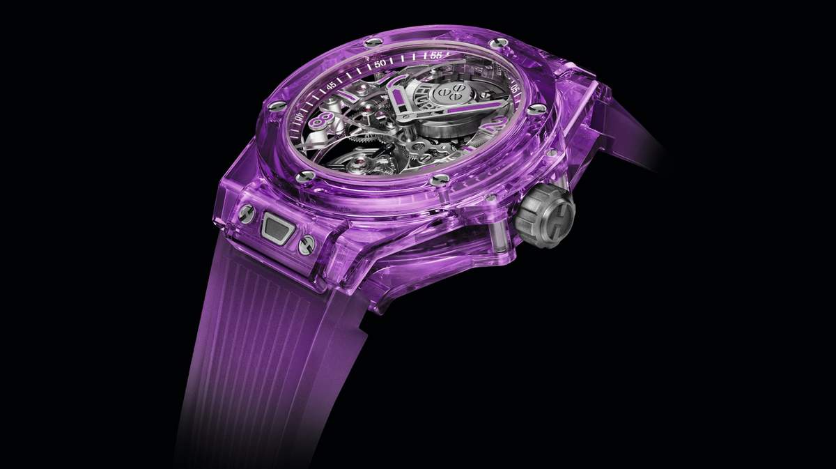 Hublot?s new $220,000 Big Bang Tourbillon Automatic Purple Sapphire joins the watchmaker?s collection of stunning translucent watches