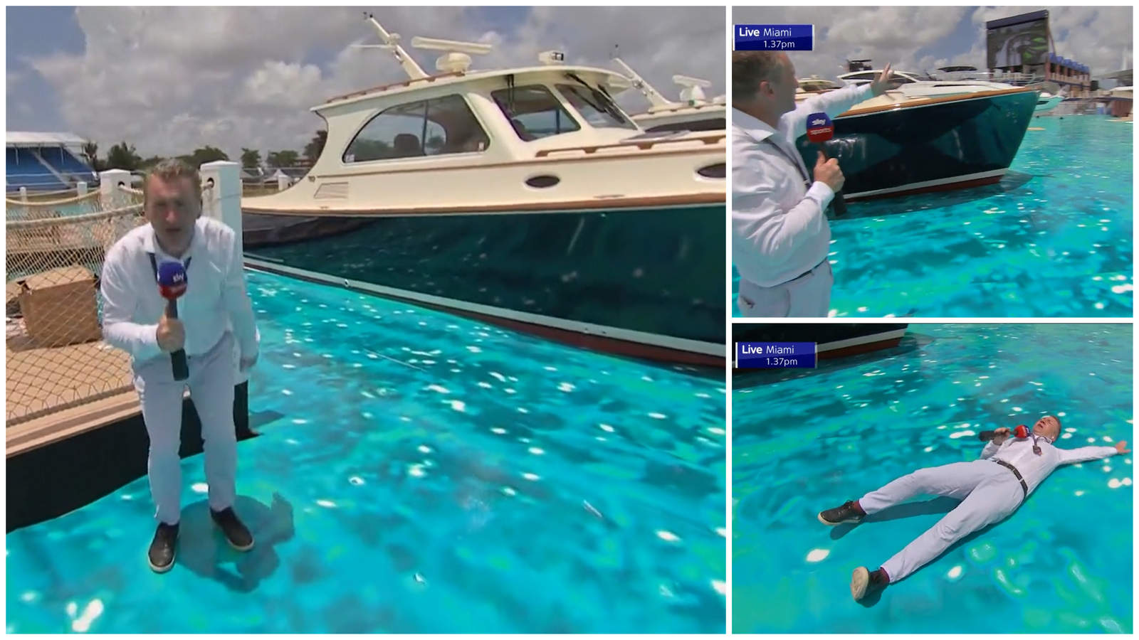 Fake marina with fake water steals show at Miami Grand Prix