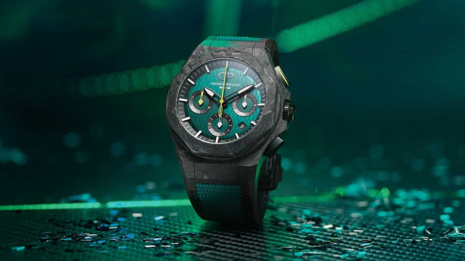 Girard-Perregaux has released a limited-edition Aston Martin F1 watch that features a bespoke case and strap made from reclaimed carbon fiber