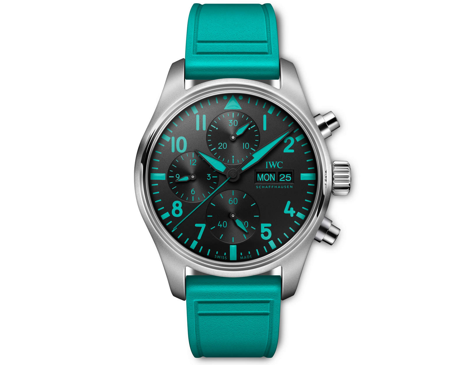 IWC has revealed the first official team watch for the Mercedes-AMG Petronas Formula One Team which is based on the Pilot?s Watch Chronograph 41