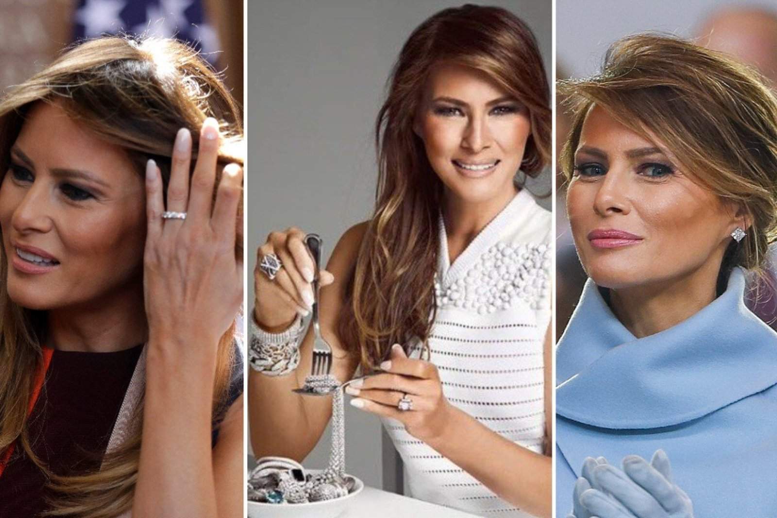 A look inside Melania Trump’s extravagant jewelry collection – From beloved husband Donald Trump’s $3 million wedding band to her Van Cleef & Arpels diamond earrings she wore for the 2017 White House inauguration.