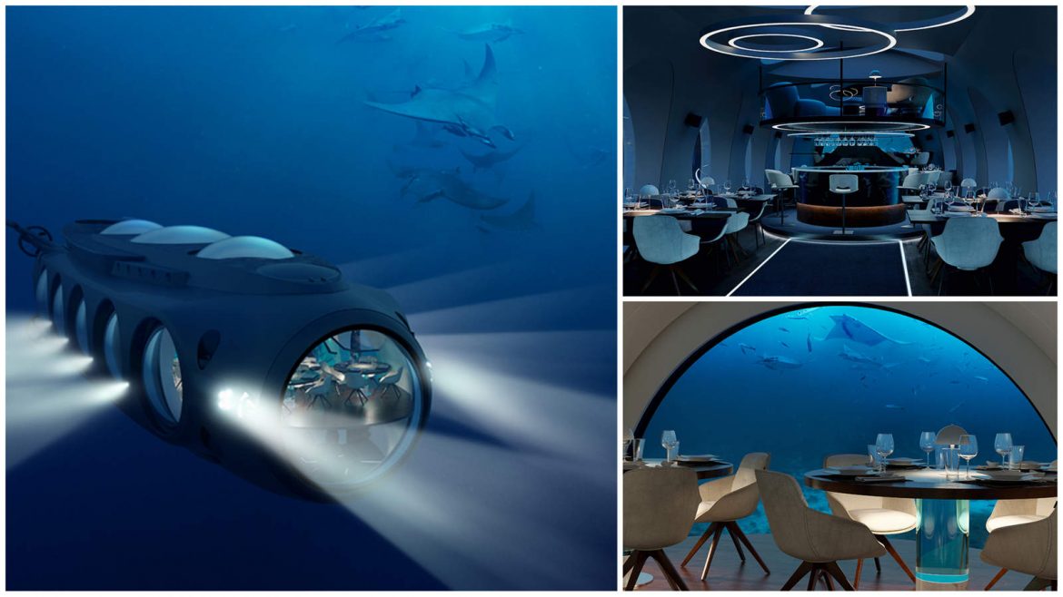 Why party on a boring $300M yacht? Billionaires and VIPs can host gala  events deep underwater in this insane 115-feet electric submarine that can  come with a restaurant, a gym, luxury bathrooms