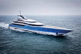 blue super yacht