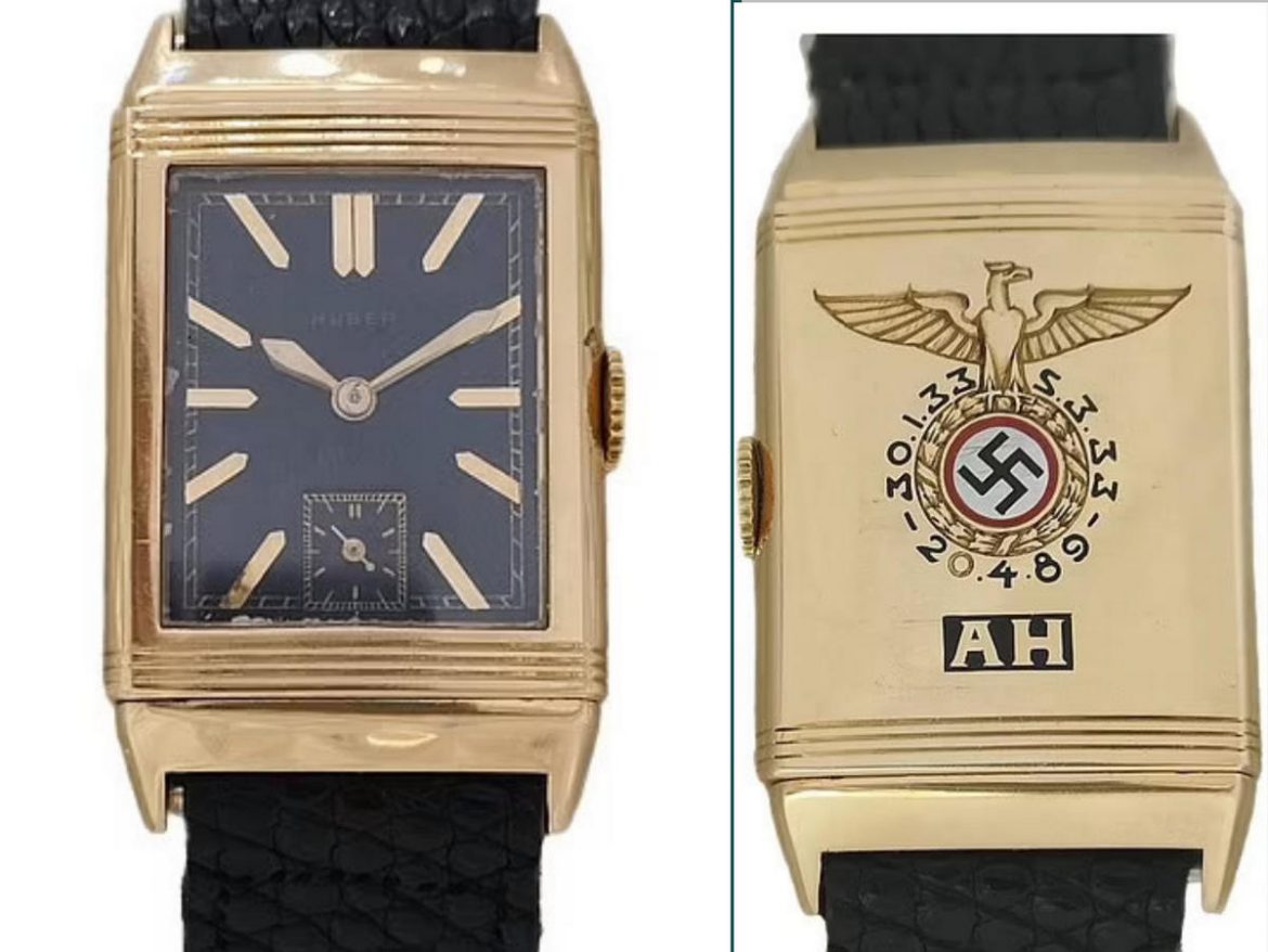 Adolf Hitler's personalized gold watch burgled by a French soldier will go  under the hammer for a whopping $4 million. The timepiece was given to the  Nazi leader in 1933 after he