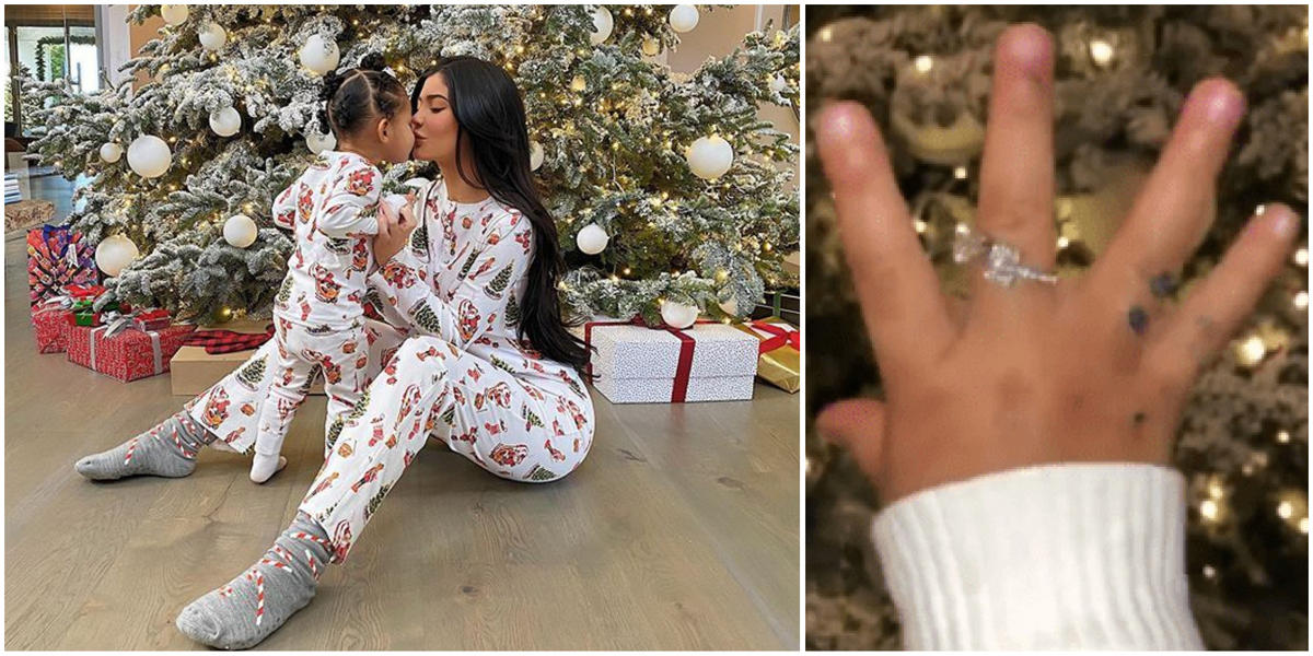 Kylie Jenner Shows Off Ring in Pajama Outfit