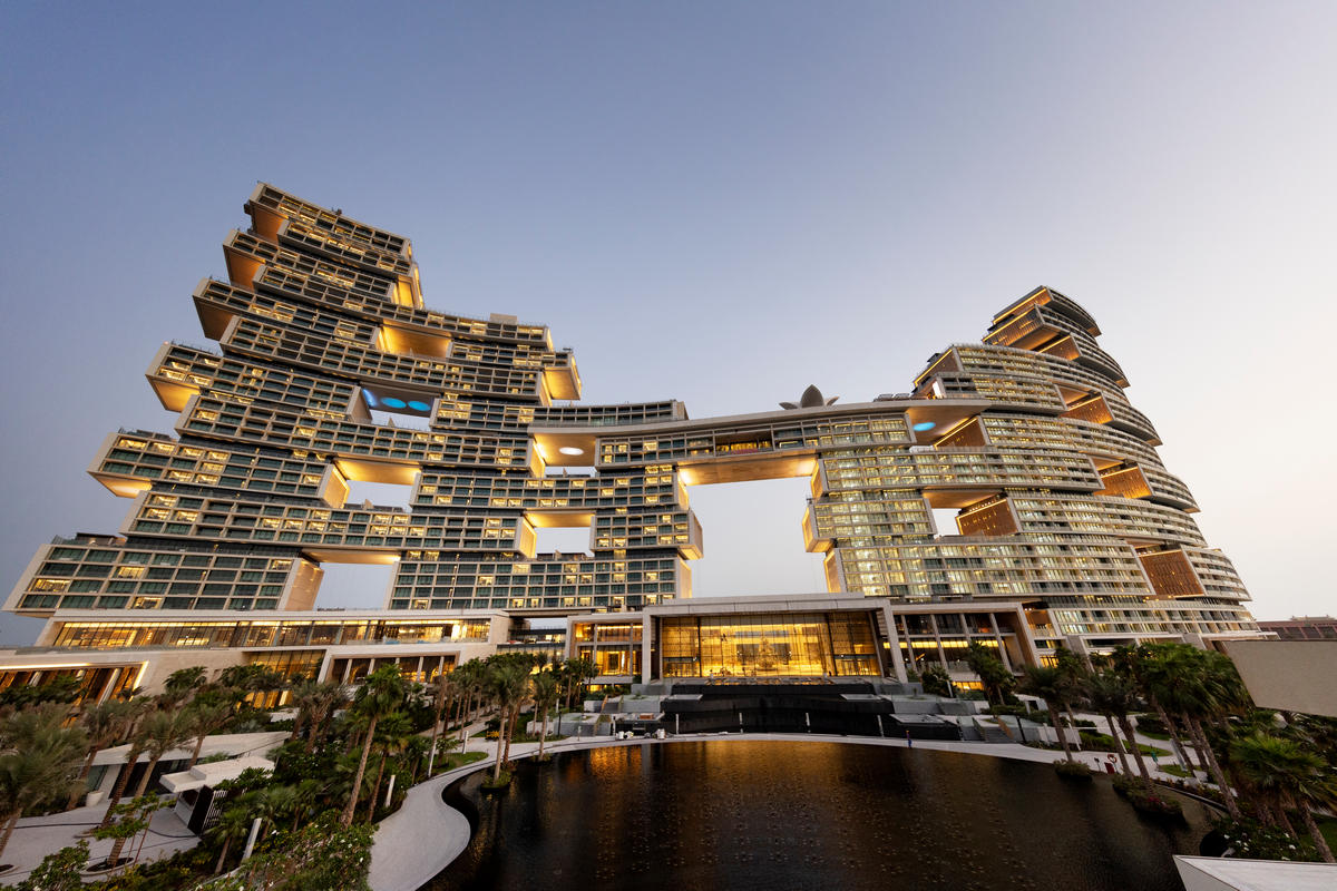 A closer look at Dubai's newest landmark, the Tetris blocks shaped