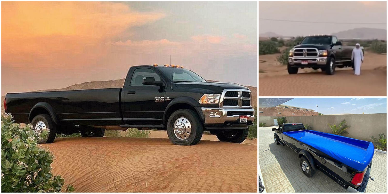 abort Motley Børnepalads Worth $20 billion this Emirati sheik has the world's longest pickup truck -  The stretched Dodge RAM has a 16 feet bed that is converted into a party  jacuzzi and inspite its