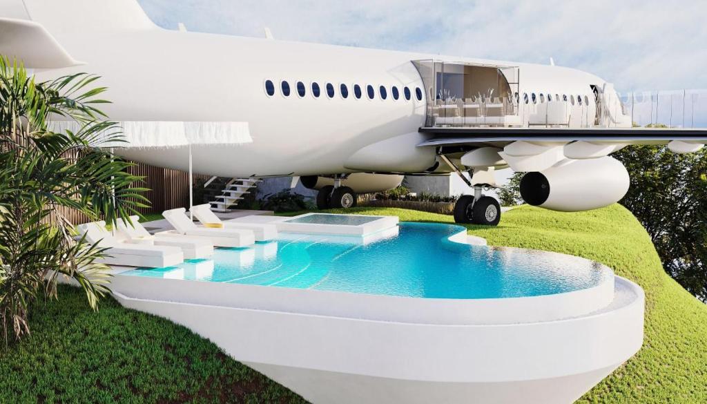 This abandoned Boeing 737 jet has been transformed into a stunning