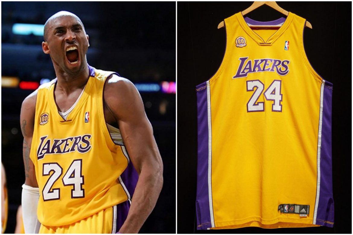 Los Angeles Lakers Kobe Bryant Black Gold Diamond Jersey