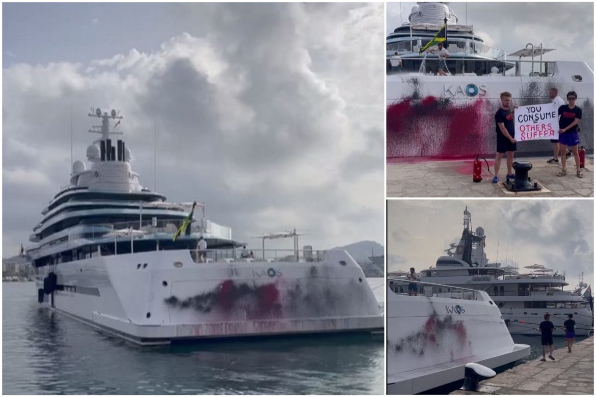 super yacht kaos vandalised