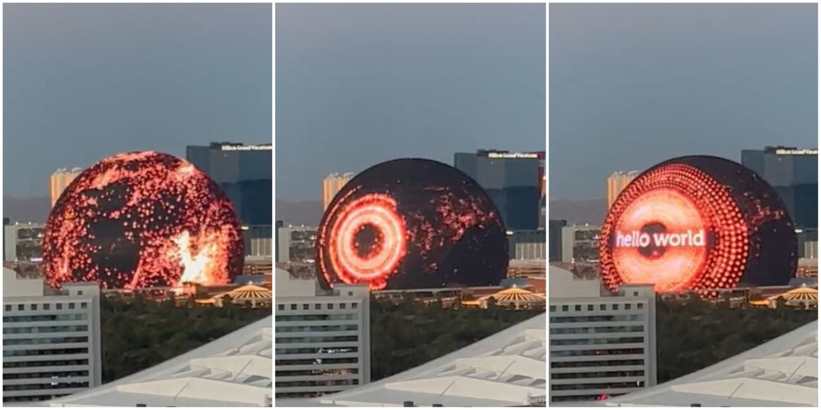 Las Vegas' $2.3 billion MSG Sphere lights up in hypnotizing lava ...