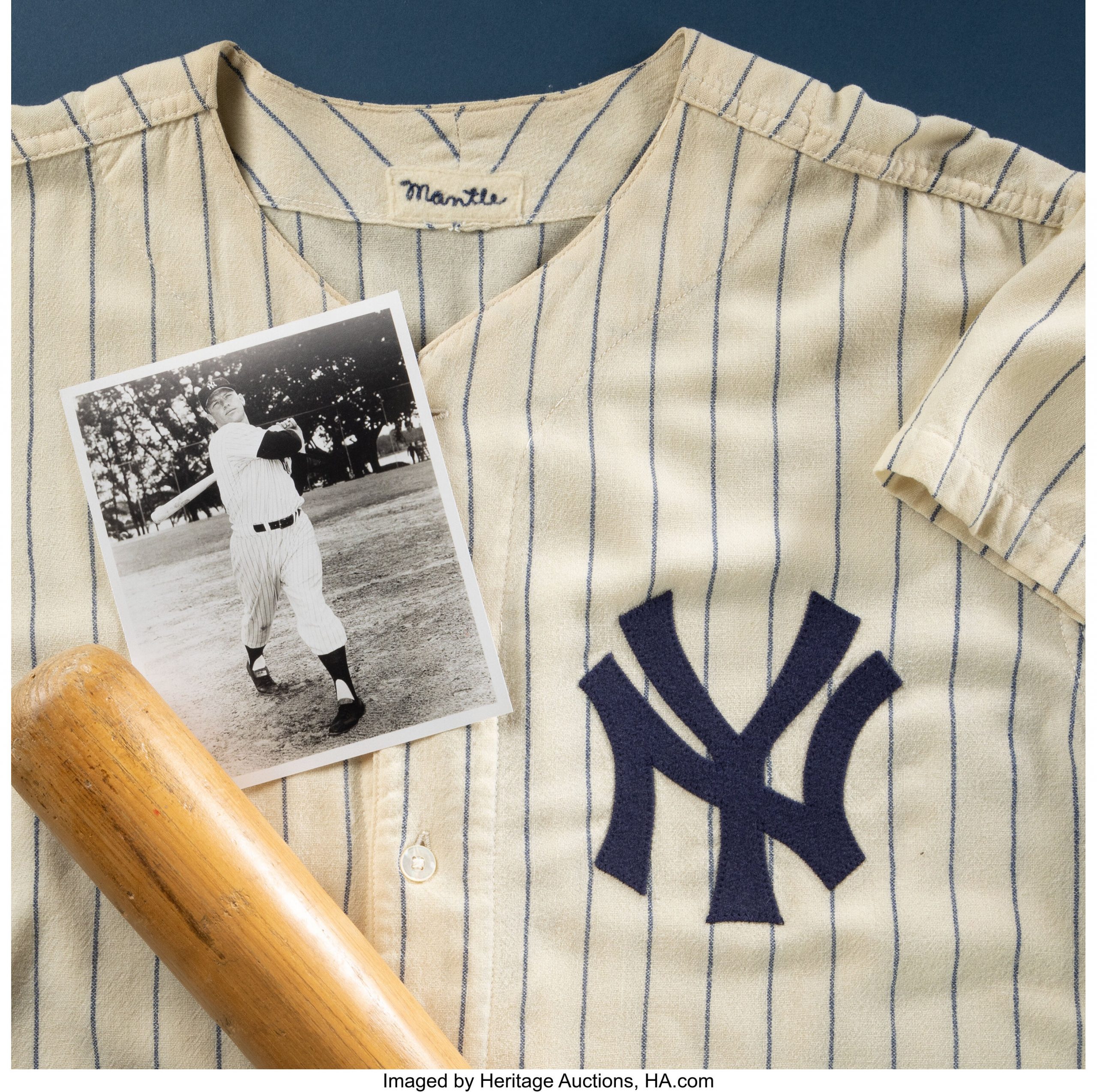 1966 Mickey Mantle Game Worn New York Yankees Jersey, MEARS, Lot #80049