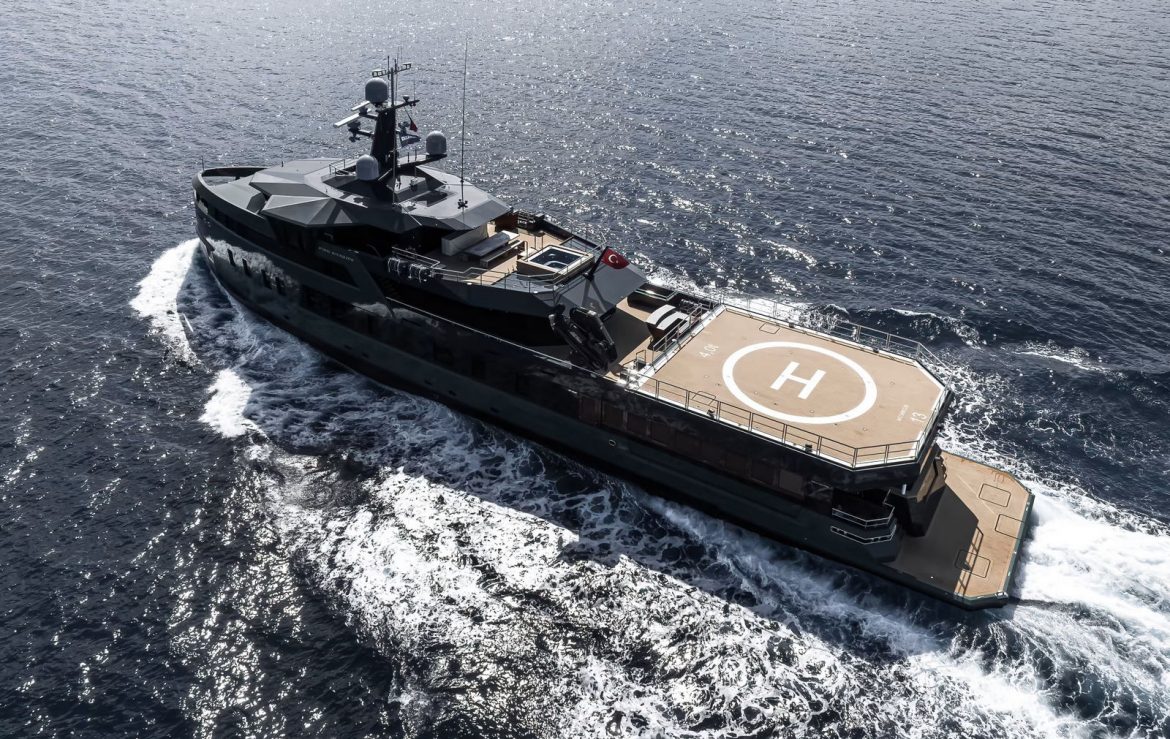 Not a stealth warship, but this 190 feet vessel is a luxurious explorer ...
