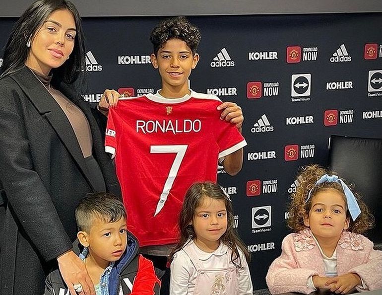 Cristiano Ronaldo teams up with son Cristiano Jr as pair model