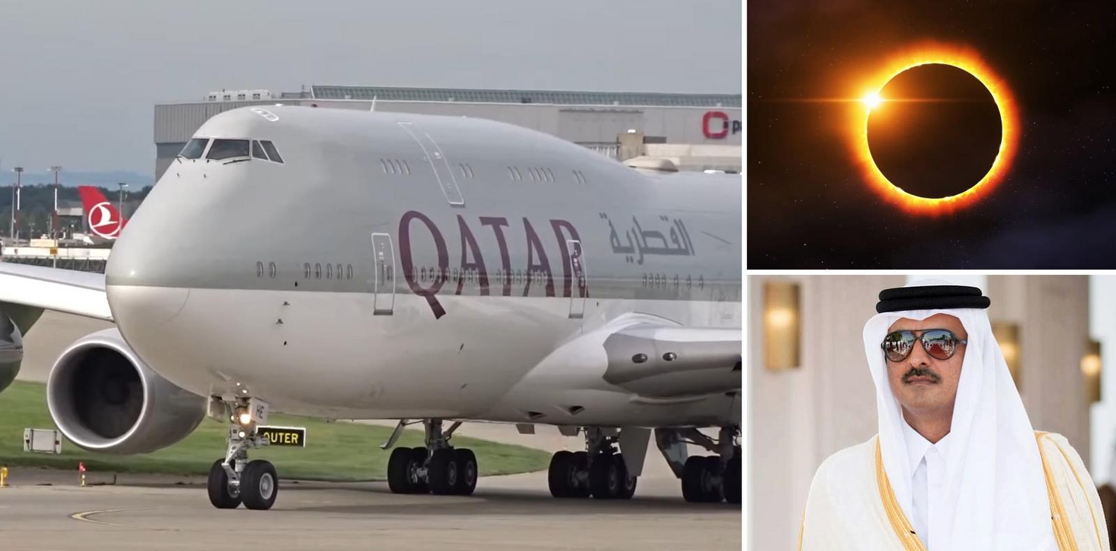 Qatar’s affluent emir, who gifted his luxurious 747 to the U.S., traveled 3,000 miles to Mallorca on his additional 0 million private jumbo jet to witness the extraordinary total eclipse in its entirety from his 0 million Al Lusail superyacht, perfectly situated for the event. Qatar’s affluent emir, who gifted his luxurious 747 to the U.S., traveled 3,000 miles to Mallorca on his additional 0 million private jumbo jet to witness the extraordinary total eclipse in its entirety from his 0 million Al Lusail superyacht, perfectly situated for the event.