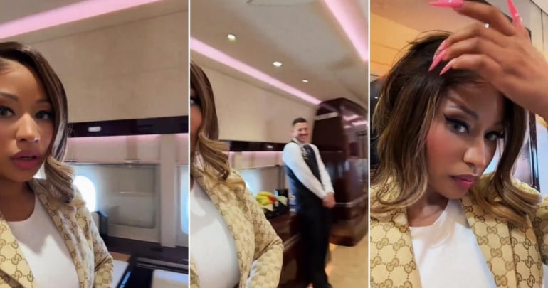 nicki minaj on qatar 747