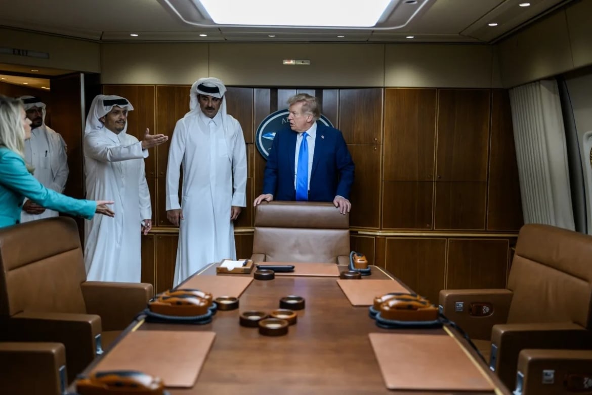Donald Trump with Qatar’s emir, Sheikh Tamim bin Hamad Al Thani